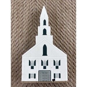 1994 Faline Cat's Meow Elm St "FIRST CONGREGATIONAL CHURCH" Shelf Sitter Signed
